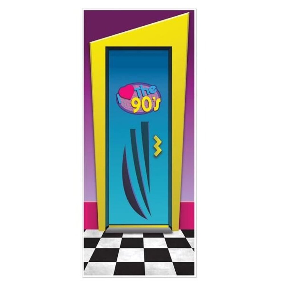 Beistle 53491 30 in. X 6 Ft. I Love the 90s Door Cover